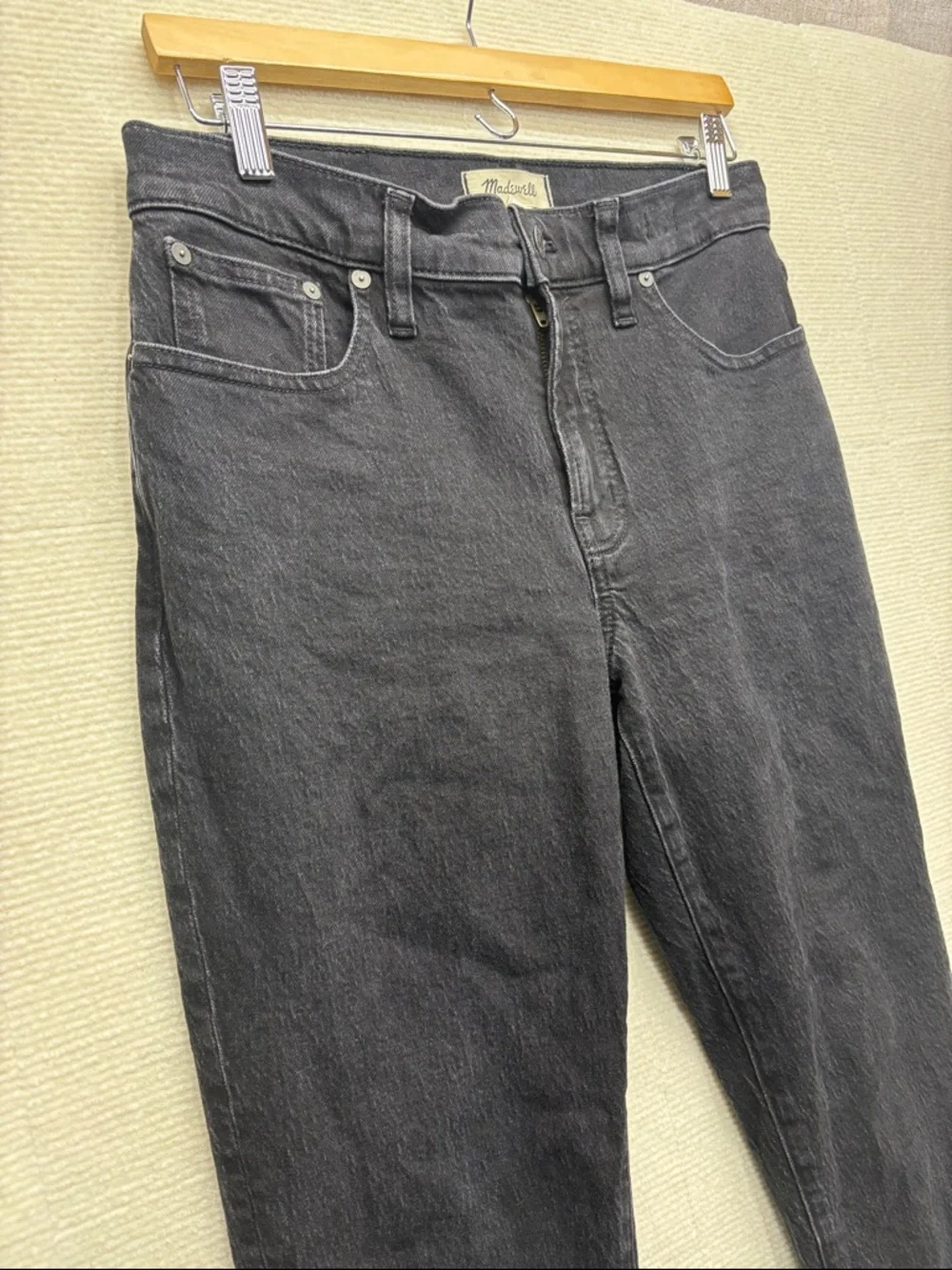 Madewell Slim Straight Black Jeans - Picture 2 of 9